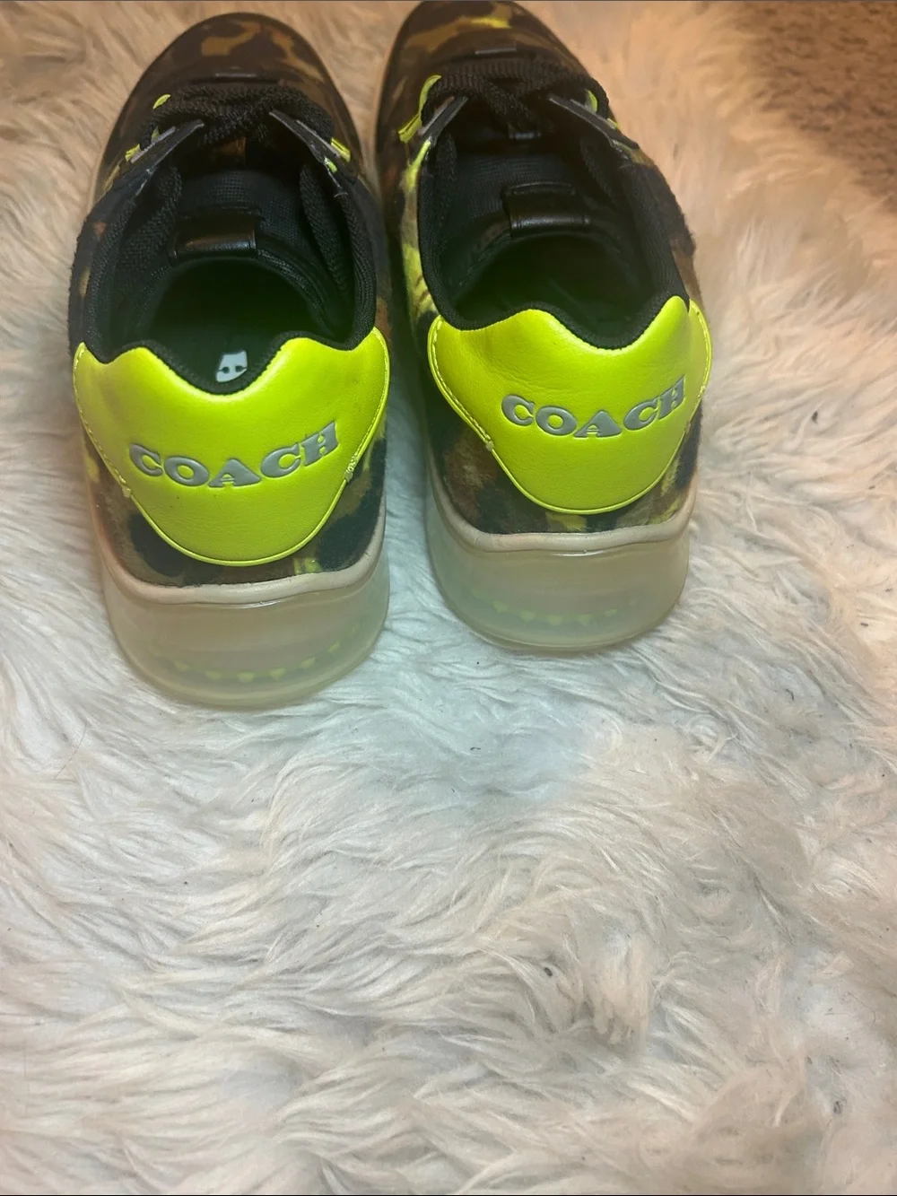 Coach Men's Camouflage Leather-Trim Sneakers in Black & Olive